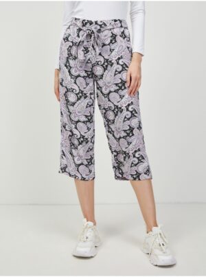 Lila-fekete mintás culottes ONLY Nova - Nők