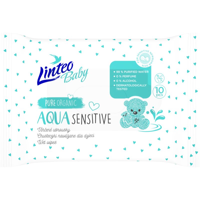 Linteo Baby Aqua Sensitive finom nedves törlőkendők gyermekeknek 10 db-Ár