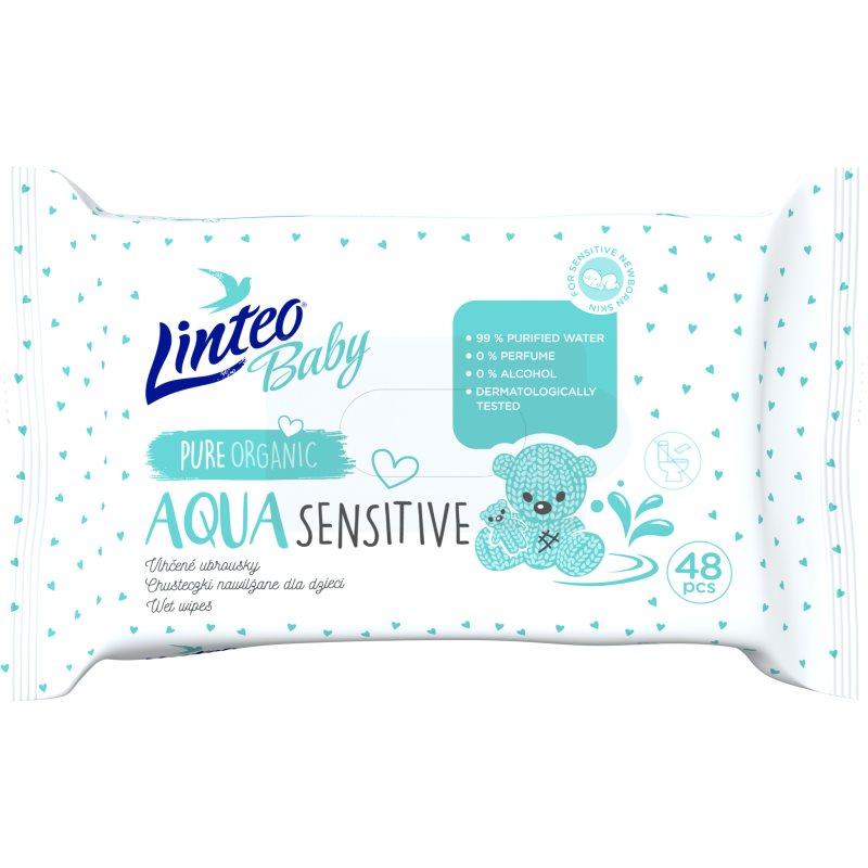 Linteo Baby Aqua Sensitive finom nedves törlőkendők gyermekeknek 48 db-Ár