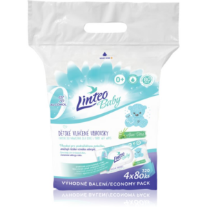 Linteo Baby Pure & Fresh finom nedves törlőkendők gyermekeknek nagy csomagolás 4x80 db-Eredeti