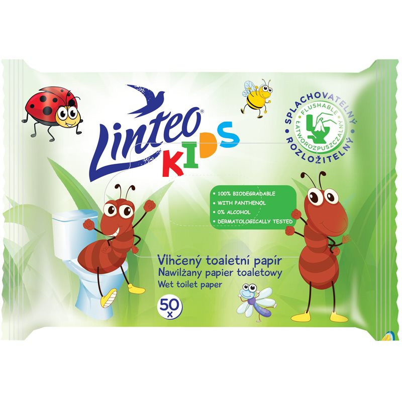 Linteo Kids Wet Toilet Paper nedves WC papír gyermekeknek 50 db-Ár