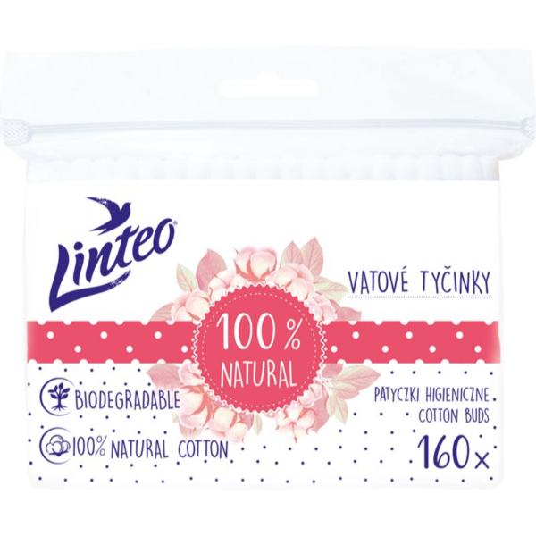 Linteo Natural Cotton Buds fültisztítók tasakban 160 db-Ár