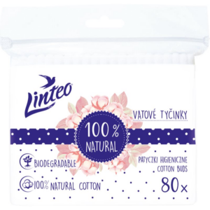 Linteo Natural Cotton Buds fültisztítók tasakban 80 db-Ár