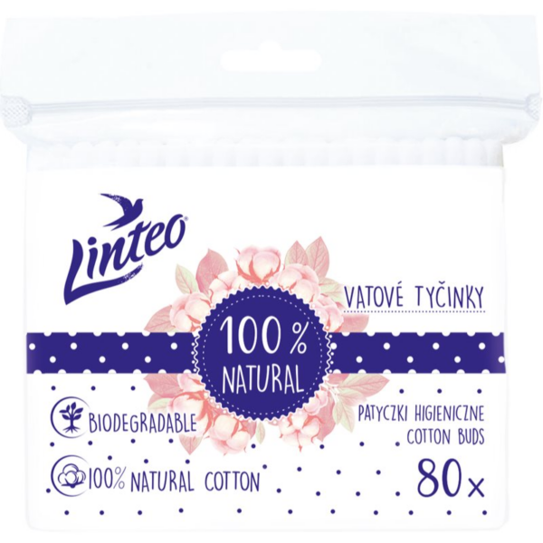 Linteo Natural Cotton Buds fültisztítók tasakban 80 db-Ár