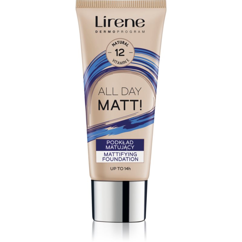 Lirene Nature Matte mattító folyékony alapozó a hosszan tartó hatásért árnyalat 12 Natural 30 ml-Eredeti