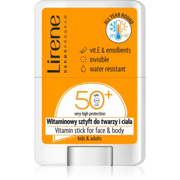 Lirene Vitamin Stick For Face&Body helyi ápolás a káros napsugarak ellen arcra és testre SPF 50 15 g-ár
