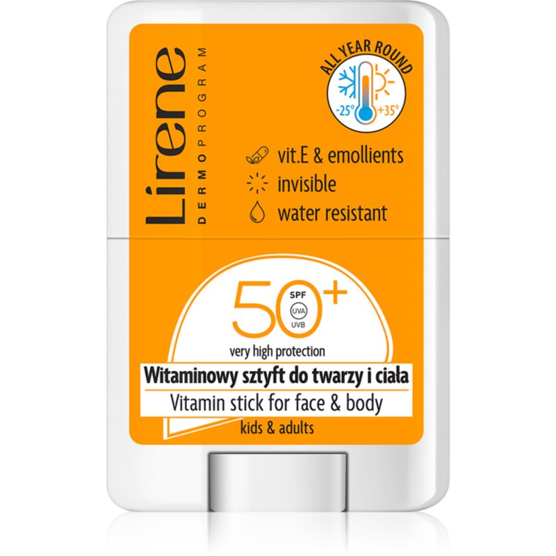 Lirene Vitamin Stick For Face&Body helyi ápolás a káros napsugarak ellen arcra és testre SPF 50 15 g-ár