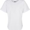 Long Shaped Turnup Tee T-Shirt for Boys - White