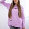 Long back sweatshirt with hood dark purple