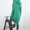 Long back sweatshirt with hood light green