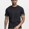 Long camo inset t-shirt black/olive camo