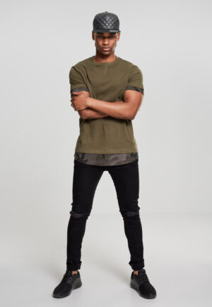 Long camo inset t-shirt olive/dark camo