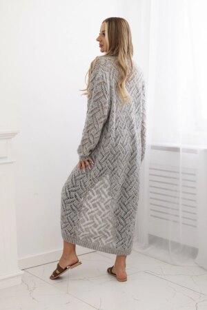Long cardigan Super KID Mohair gray