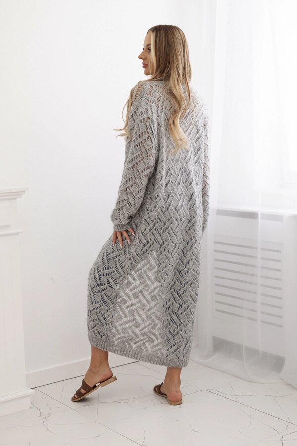 Long cardigan Super KID Mohair gray