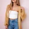 Long cardigan camel sweater