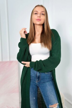 Long cardigan dark green