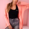 Long cardigan with hood apricot