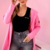 Long cardigan with hood light pink