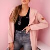 Long hooded cardigan dark powder pink