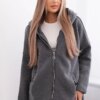 Long insulated graphite sweatshirt