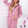Long insulated hoodie - dark pink