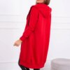 Long insulated hoodie in red color