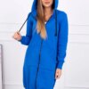 Long insulated hoodie - purple blue