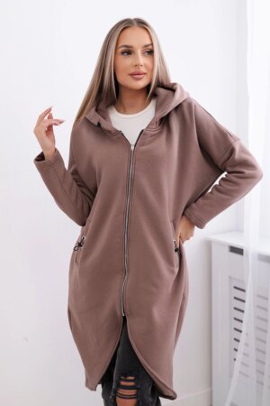 Long insulated mocha sweatshirt