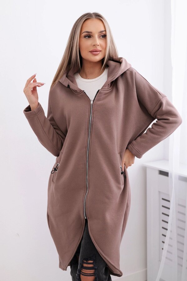 Long insulated mocha sweatshirt
