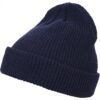 Long knitted hat in a navy design