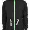 Long nylon windbreaker blk/mint/wht