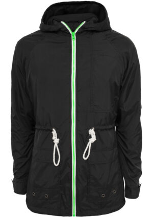 Long nylon windbreaker blk/mint/wht