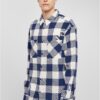 Long oversized checkered shirt navy blue/cream