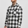 Long oversized plaid shirt black/white