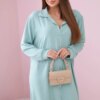 Long shirt with dark mint viscose