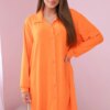 Long shirt with orange viscose
