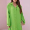 Long shirt with viscose light green color