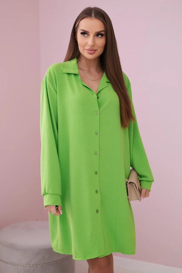 Long shirt with viscose light green color