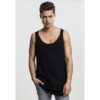 Loose Tank with long shape and open edge black