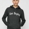 Los Angeles Text Hoody Charcoal