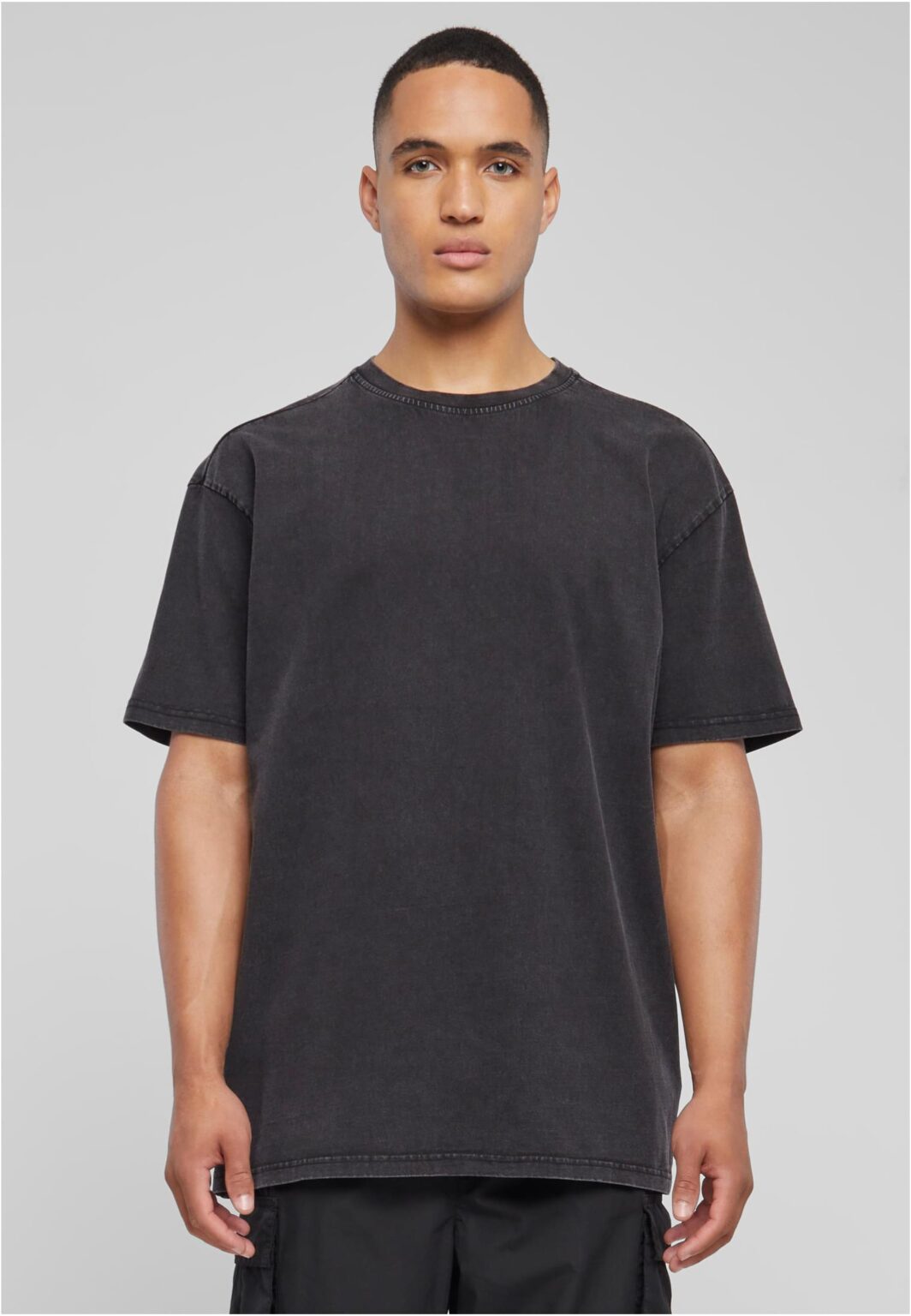 Love Yourself First Acid Washed Heavy Oversize Tee black