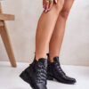 Low insulated ankle boots with zipper with black decoration Nevalia