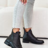 Low women's ankle boots with a flat heel in black S.Barski Black