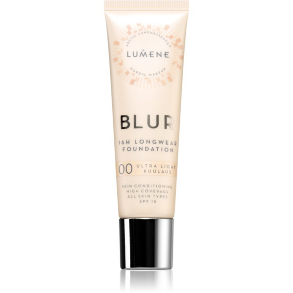 Lumene Blur 16h Longwear tartós alapozó SPF 15 árnyalat 00 Ultra Light 30 ml-Eredeti