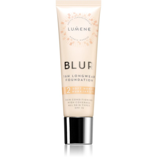 Lumene Blur 16h Longwear tartós alapozó SPF 15 árnyalat 2 Soft Honey 30 ml-Eredeti