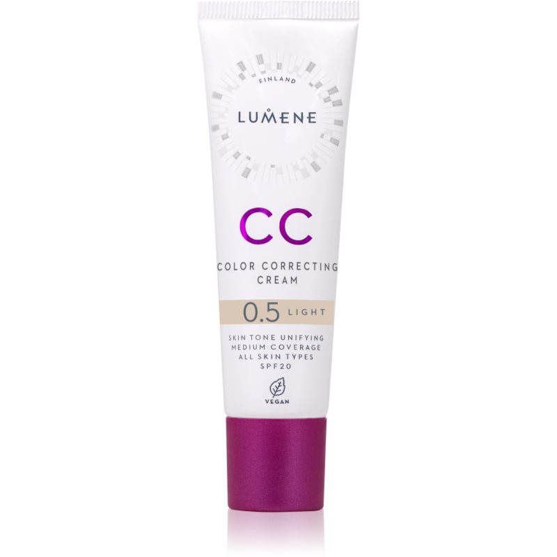 Lumene CC Color Correcting Cream CC krém az egyenletes bőrszínért SPF 20 árnyalat 0.5 Light 30 ml-Eredeti