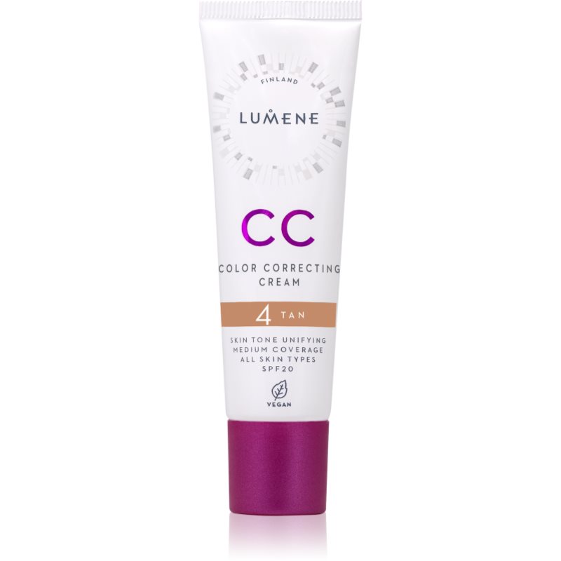 Lumene CC Color Correcting Cream CC krém az egyenletes bőrszínért SPF 20 árnyalat 4 Tan 30 ml-Ár