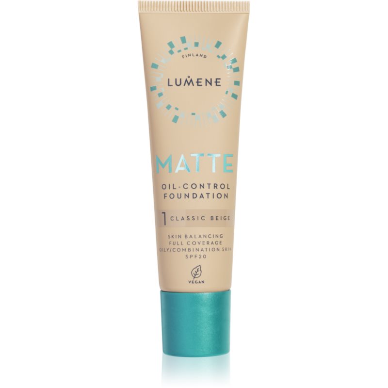 Lumene Matte Oil-Control mattító alapozó SPF 20 árnyalat 1 Classic Beige 30 ml-Eredeti
