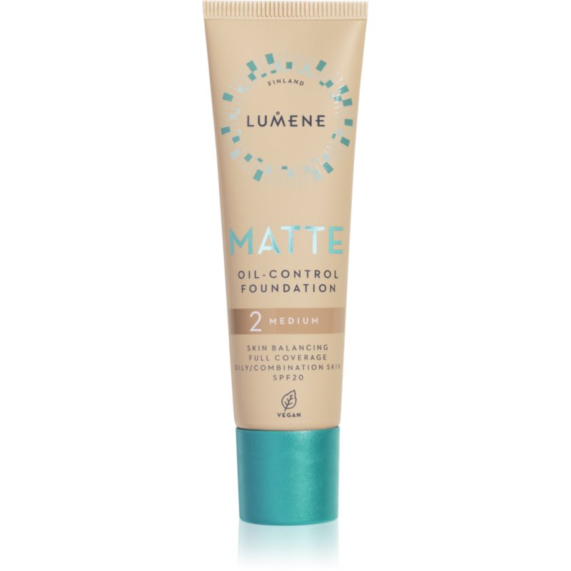 Lumene Matte Oil-Control mattító alapozó SPF 20 árnyalat 2 Soft Honey / Medium 30 ml-Eredeti