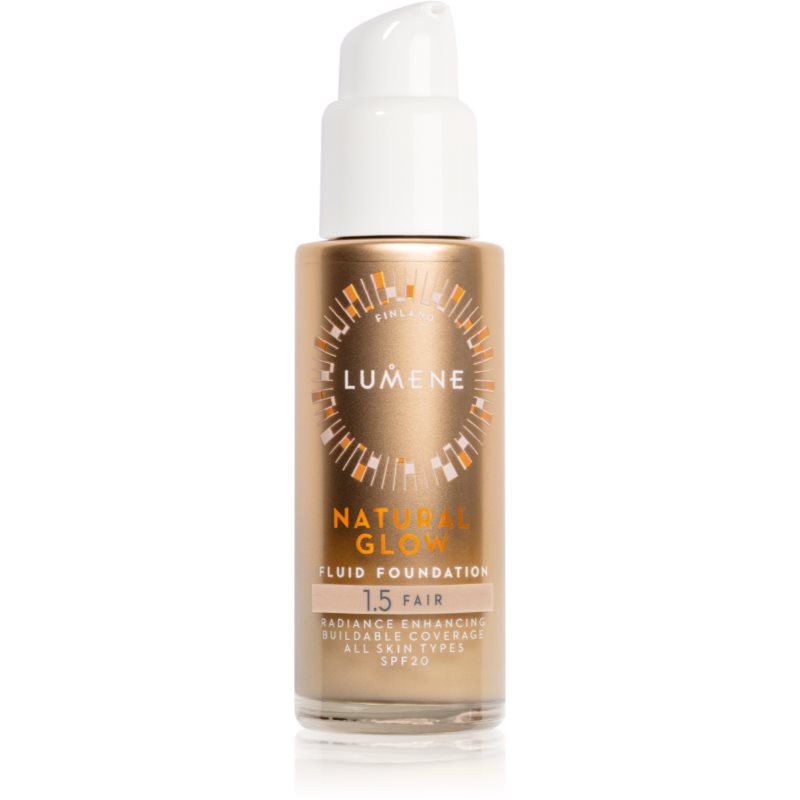 Lumene Natural Glow élénkítő make-up a természetes hatásért SPF 20 árnyalat 1.5 Fair 30 ml-Eredeti